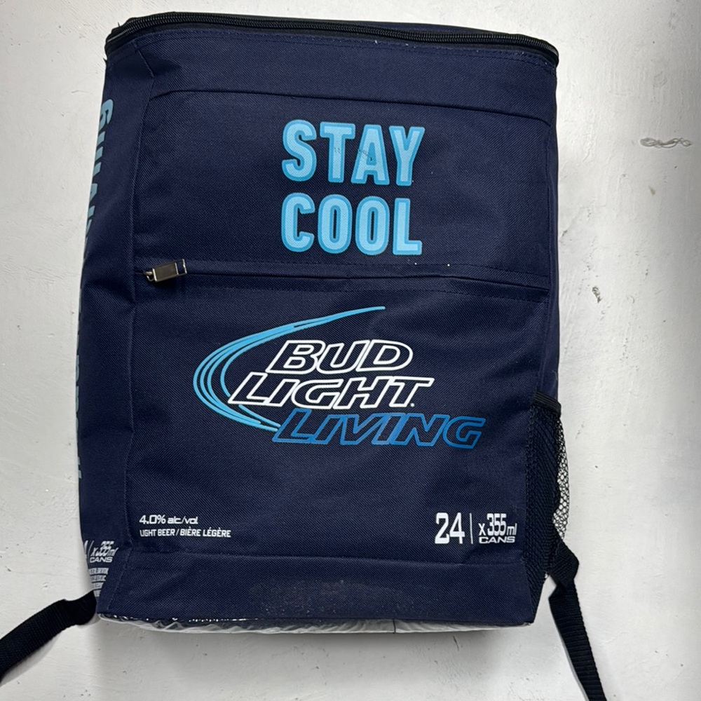 Navy Blue Backpack Cooler BUD Light